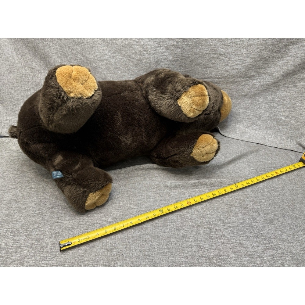 Large Plush Brown Bear Stuffy Bank Of The West Grizzly Bear - Picture 3 of 5